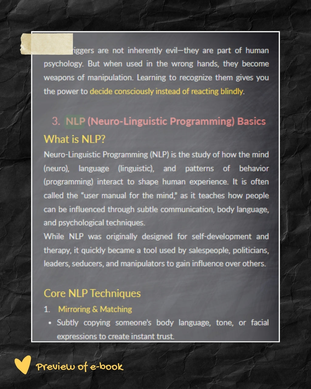 Dark Psychology Secrets eBook - Master Manipulation, Influence & Mind Control - Neurotrap